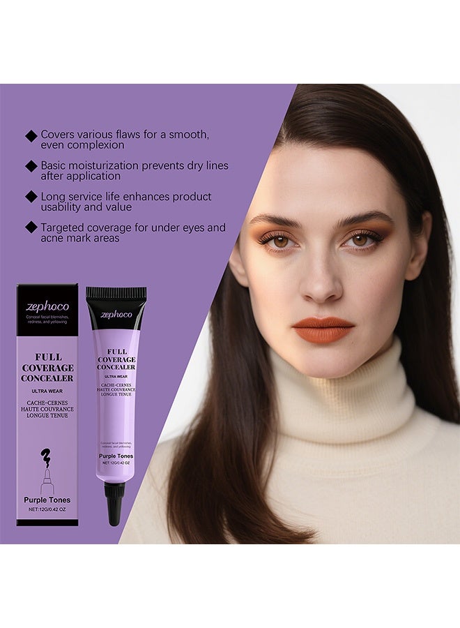 zephoco Make-Up Primer, Purple Color Corrector Face Primer, Hydrating And Anti-Redness Makeup Base, Pore Minimizer For Red And Blemished Skin, Long-Lasting Vegan Primer For Smooth Makeup Application 12g(#Purple tone) - Image 5